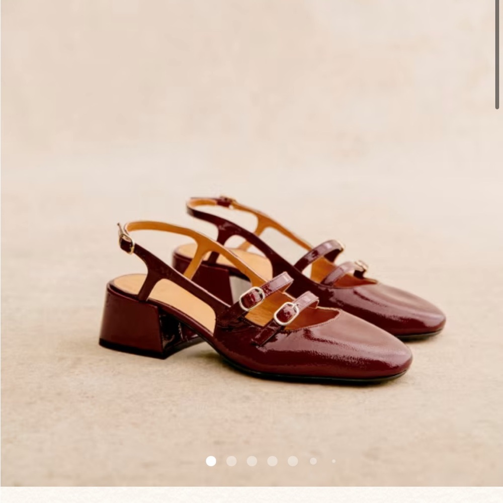 ISO Sezane Paula Babies Patent Purple or Camel